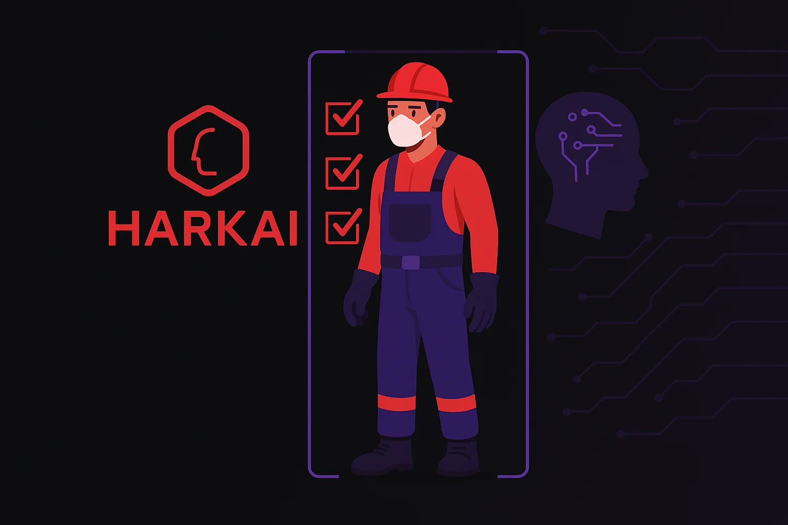 Trabajador equipado con elementos de protección personal analizados por HARKAI