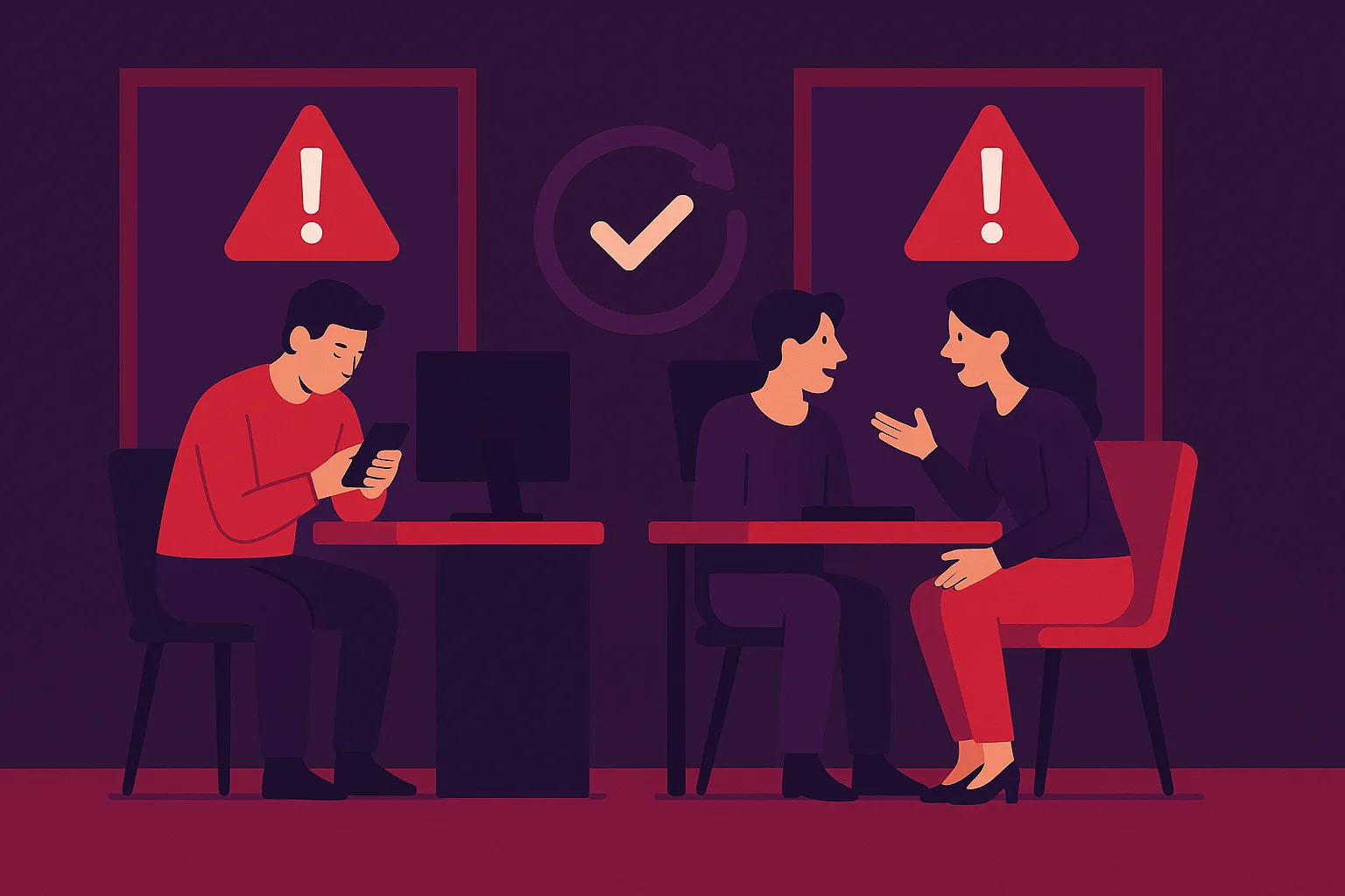 Entorno laboral observado mediante cámaras y reglas visuales configuradas
